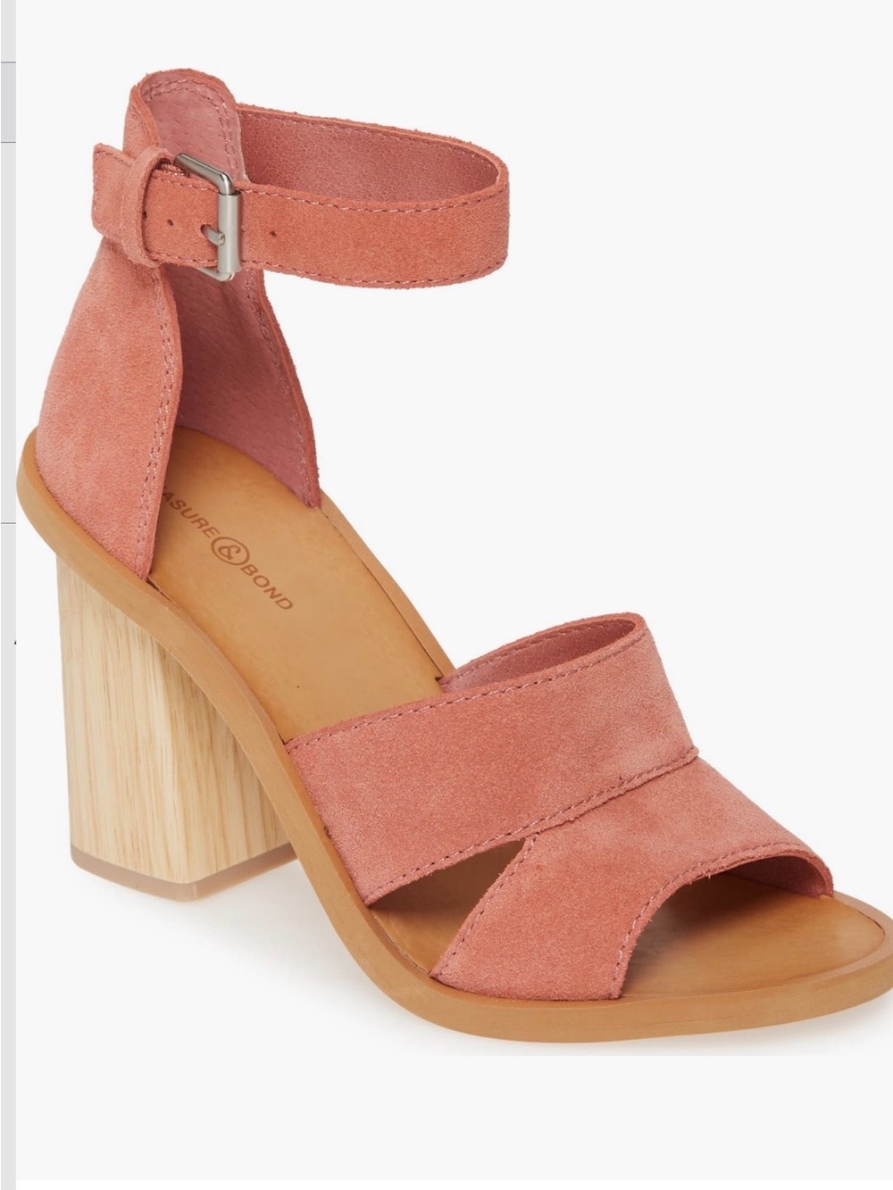 Treasure & Bond Audrey Ankle Strap Sandal in Dark Blush Suede size 8.5M